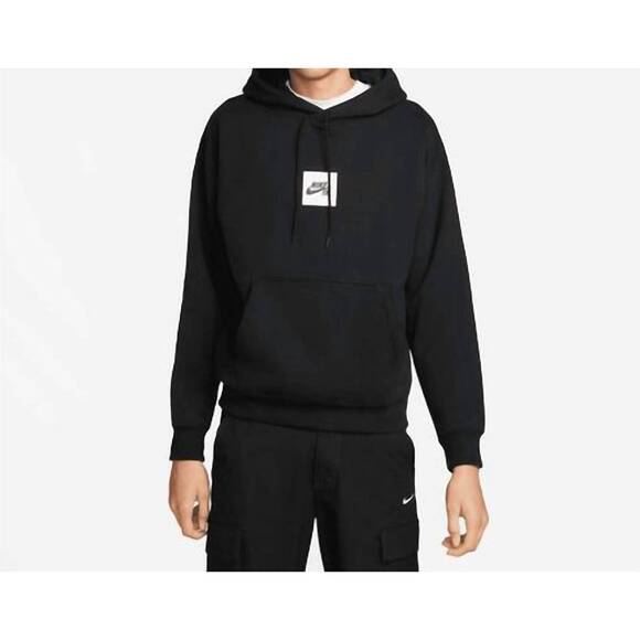 NEW NIKE sb logo fleece hoodie in black